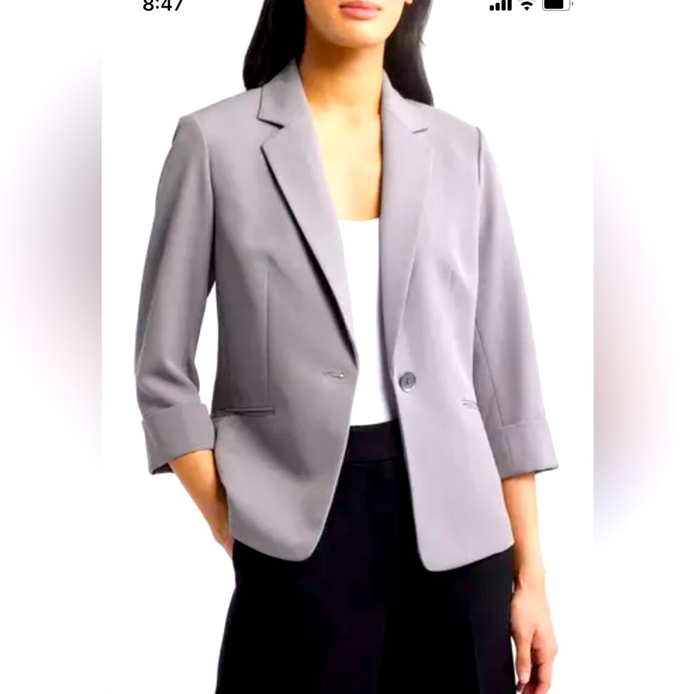 NWOT Aritza Wool Blend 2 Bottom Closer  Women's Gray Blazer Size 8